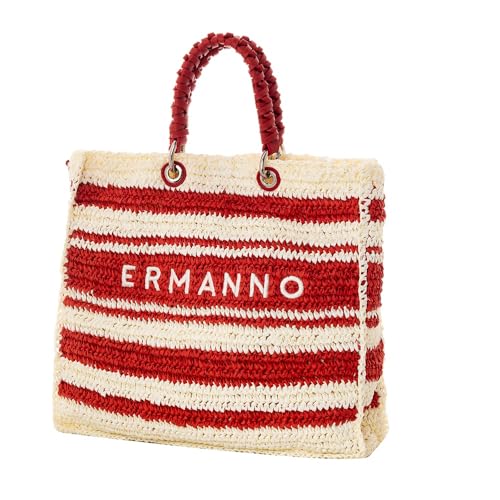 Tote bag ERMANNO FIRENZE Ashley Stripe Red grand format