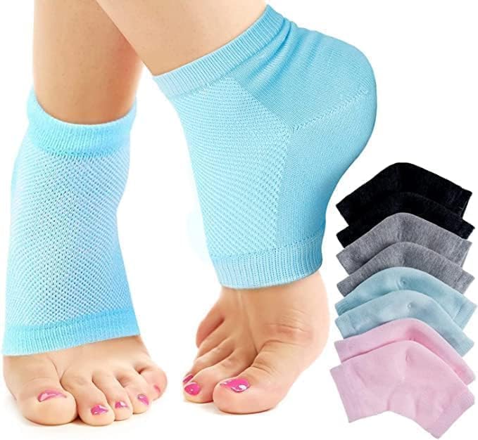 Moisturizing Gel Heel Socks Dry Cracked Heel Repair Pain Relief, Cushion Support, Heel Pain Relief Cotton Half Heel Socks Silicone Gel Heel Socks Foot Protector anti crack heel socks Heel Protector Socks Silicon Toe Free Heel Pain Relief Socks For Women and Man (Multi Color)-image-13
