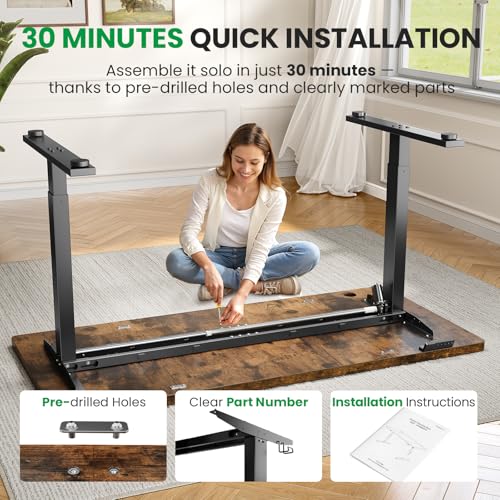 Electric standing desk adjustable