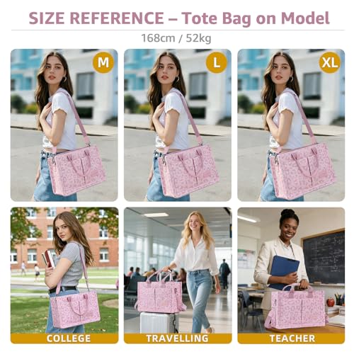 Image of BECOJADDE Structured Canvas Tote Bag for Women, Multi-Compartment Zippered Purse for Work Bible Travel