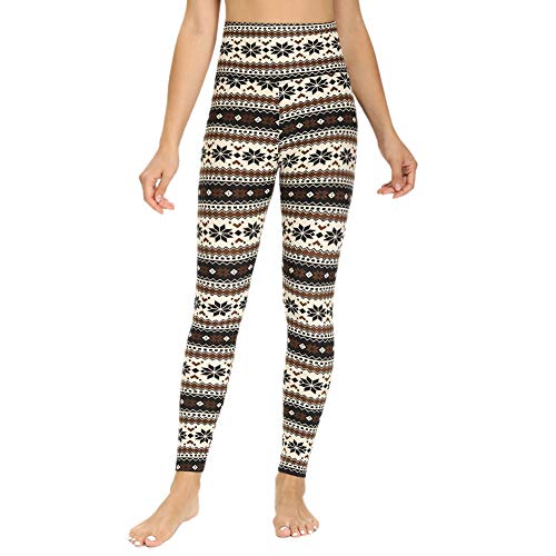 ZOOSIXX Leggings de cintura alta para mulheres – Calça estampada com controle de barriga macia e fin