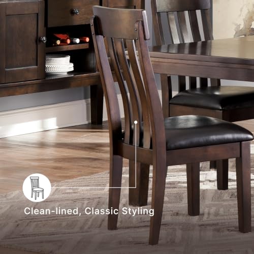 Image of Signature Design by Ashley Wildenauer Dining Chairs Set of 4, Modern Ladderback Dining Chairs with Solid Wood Frame, Two-Tone Finish, Contoured Seat, Black /Brown