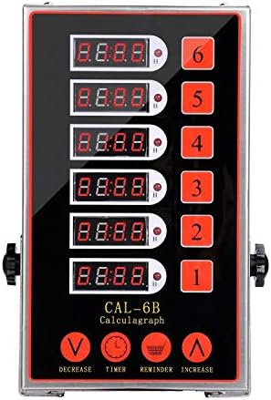 Digital Cooking Time Kitchen Timer - 6 Channels Adjustable Alarm Reminder for Home Restaurant Hotel