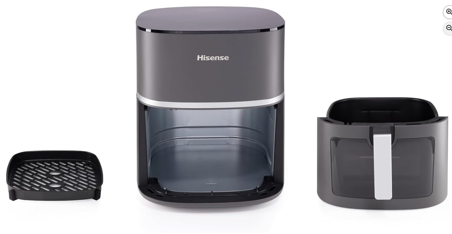 Hisense HAF1900D 10 automatycznych programów, temperatura 40-200°C, 7 l, maksymalna moc 1800 W, wyświetlacz LED i sterowanie dotykowe, okno