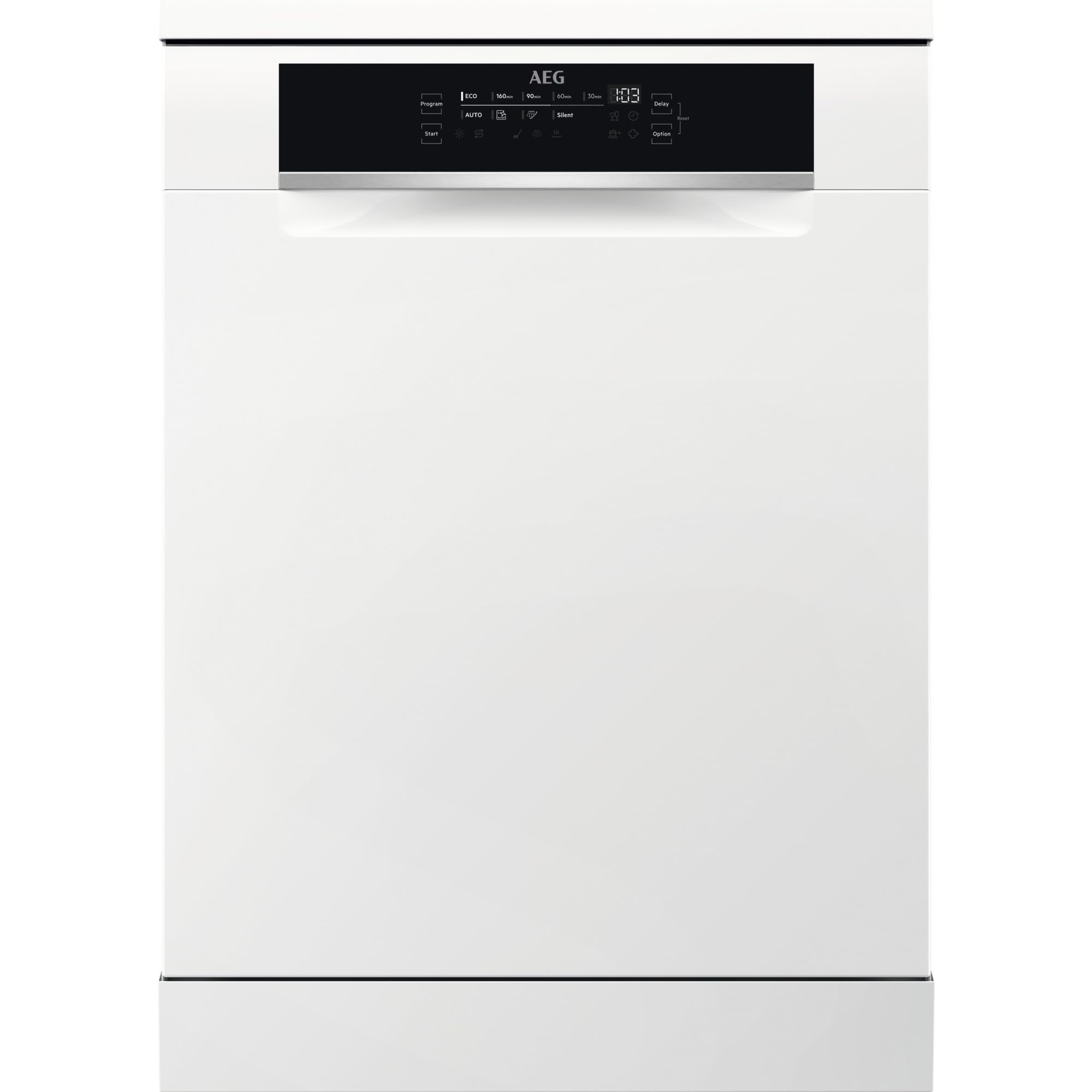 AEG FFB75707PW freistehender Geschirrspüler / Spülmaschine Serie 7000: mit Glasschutz / B / Besteckschublade / estra leise 42dB / 60 cm / personalisierte Zeit-Steuerung mit LED-Display