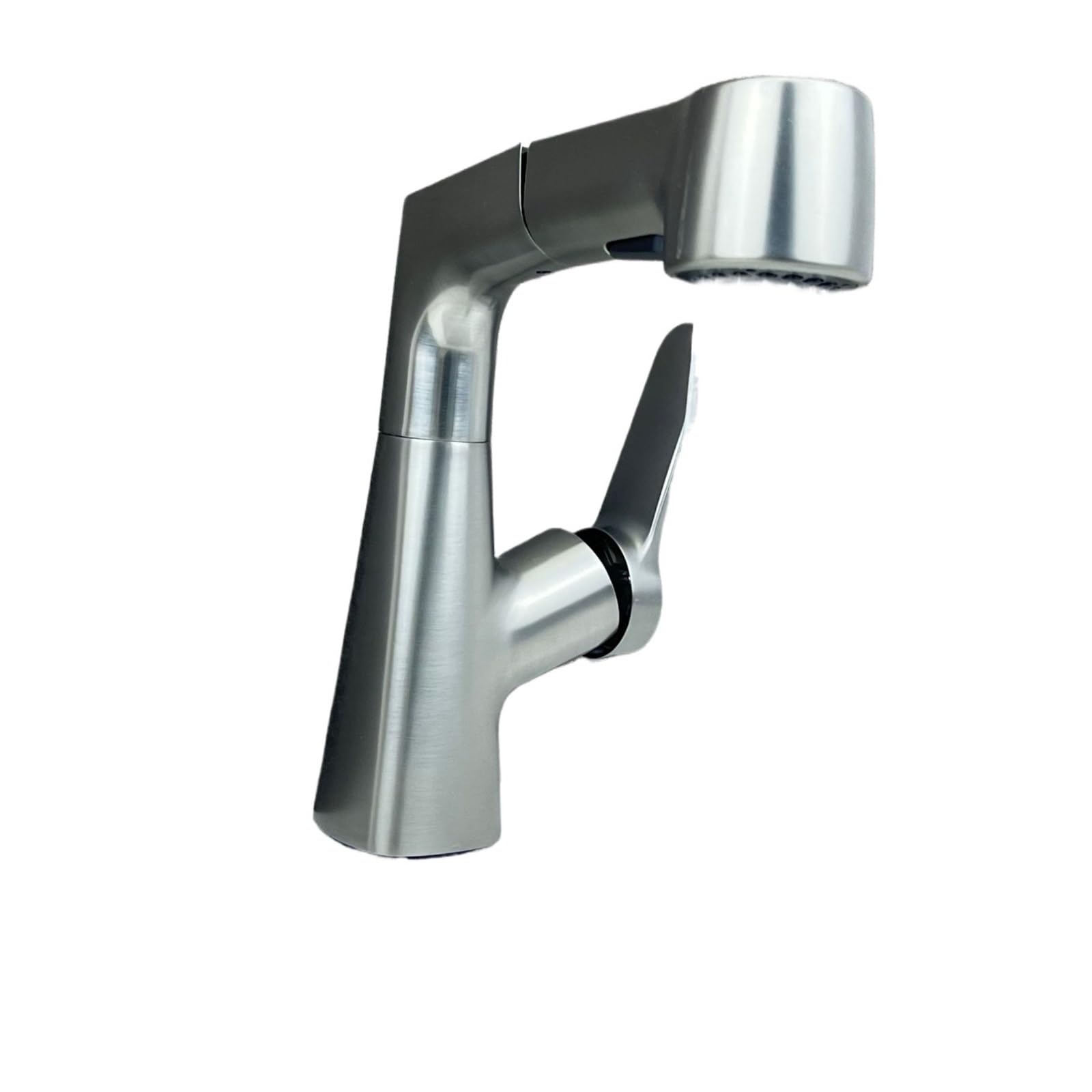 Grifo de lavabo extraíble con elevación de acero inoxidable, pistola, grifo giratorio universal multifunción, color gris y negro, frío y caliente