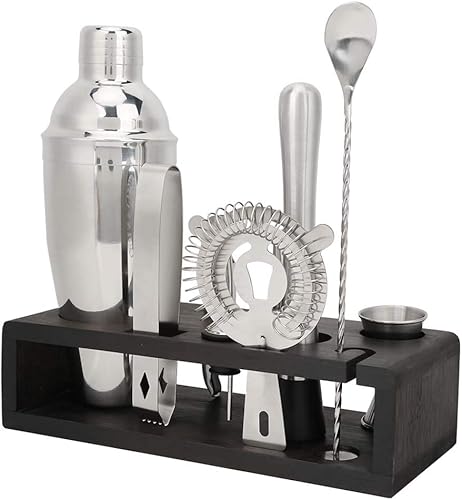 Miniatura 7 de Juego de cocteleras de acero inoxidable, 10 piezas, juego de cocteleras de acero inoxidable para el hogar, kit de herramientas de bar de barman,