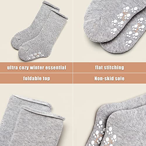 Baby Non Slip Socks Baby Boys Winter Warm Socks With Grips For Baby Boys Thicken Terry Socks 6 Pack 12-24 Months #TOP5