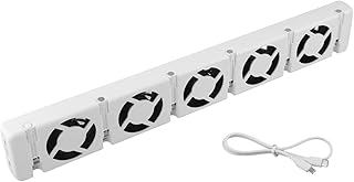Kühlerlüfter, 470 x 70 x 30 mm, Heizungsverstärker, intelligenter wärmebetriebener Lüfter, geräuscharm, automatische Steuerung, Kühlventilatoren mit Temperaturanzeige für Heizkörper, Kamin