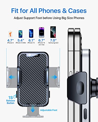 Andobil Car Vent Phone Holder Mount [Upgraded Steel Hook, 3-Point Stable] Universal Vent Clip Cell Phone Holder Compatible With Iphone 14 Pro Max, Plus, 13, 12, S22, S23 Etc, 360 Adjustable Holder #TOP4