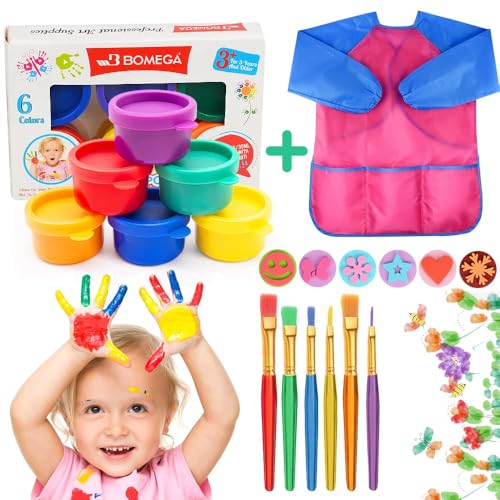 HOUSTAR 6 Farben Waschbares Fingerfarben Set
