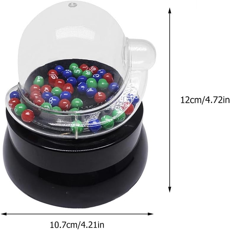 Dimensions of the TOYANDONA Electric Shake Lucky Ball Machine: 12cm height, 10.7cm width