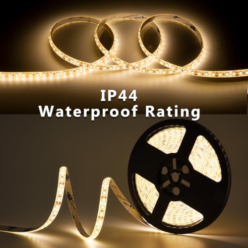 Image of 50ft LED Strip Lights, Waterproof Dimmable Timer 12V 900 LEDs 3000K Indoor