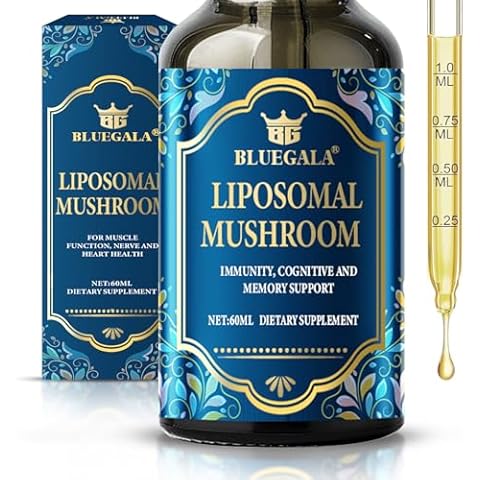 Liposomal Mushroom Complex Drops, Natural Mushroom Supplement, Improves Memory, Focus & Cognition, Multiple Organic Extracts - Lion's Mane, Cordyceps and Reishi Mushroom, 2.1 Fl Oz Cover