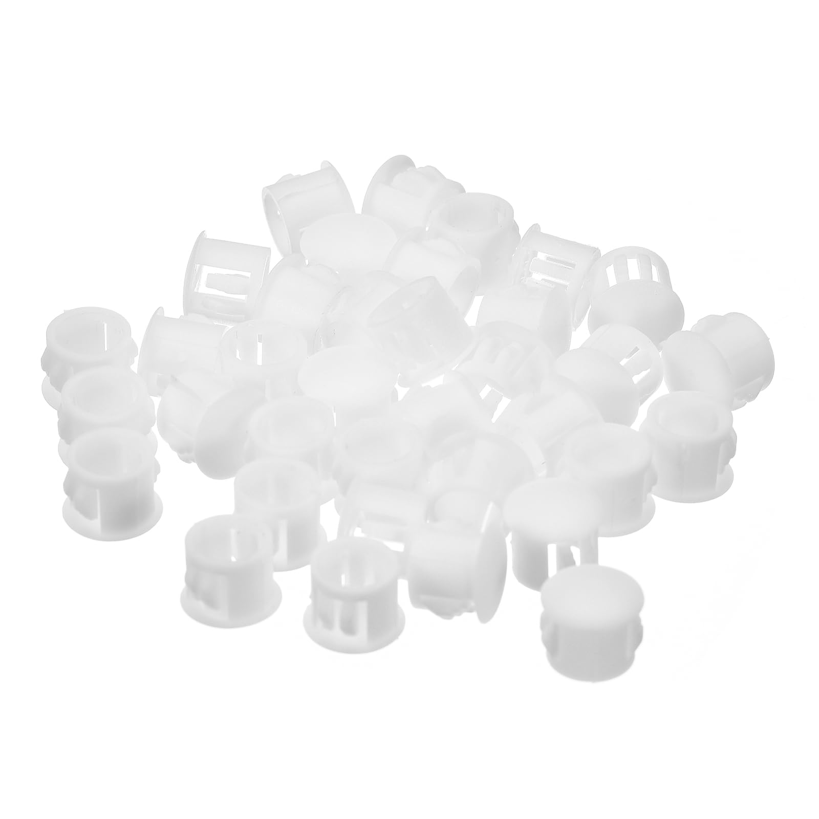uxcell 11mm(7/16") Plastic Hole Plugs, 36Pcs Flush Type Panel Round Snap in Fastener Knockout Locking Plugs for Furniture Insert End Caps Panels,
