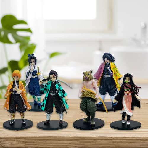6 Pcs Demon Slayer Figure Set - 5.7 Inches Demon Slayer Toys - Zenitsu Tsuyuri Inosuke Tanjiro Nezuko Kyojuro.the Gifts For Anime Fans #TOP6