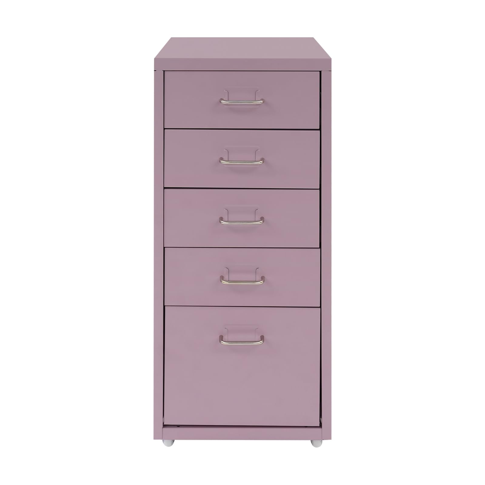 Crema-Lila - Armadietto portatile con ruote e fessure per etichette, per uffici, scuole, negozi al dettaglio, 41 x 28 x 69 cm