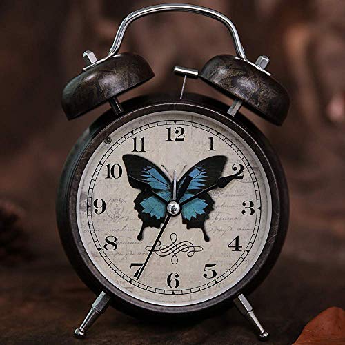 Wecker für Kinder zu No Noise Alarm No Tick Simulation Quartz 4 Zoll große Zifferblatt mit kleinen Nachtlicht Kinder Lernen