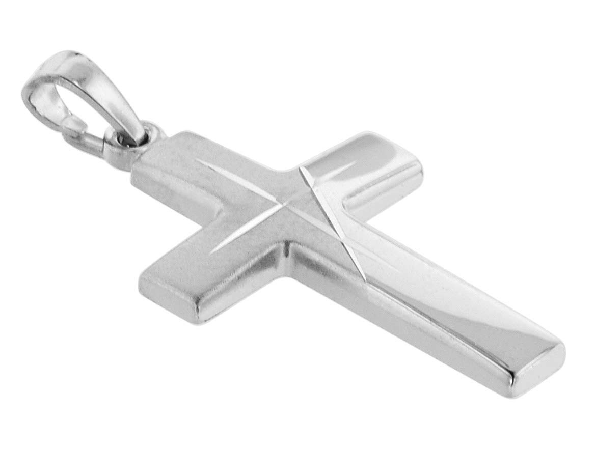 trendor Silber Herren-Halskette mit Kreuz-Anhänger 63607