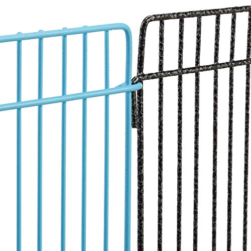 Relaxdays Freilaufgehege Kleintiere, 8 Elemente, engmaschig, Freilauf für Meerschweinchen und Co., 24cm hoch, Mehrfarbig