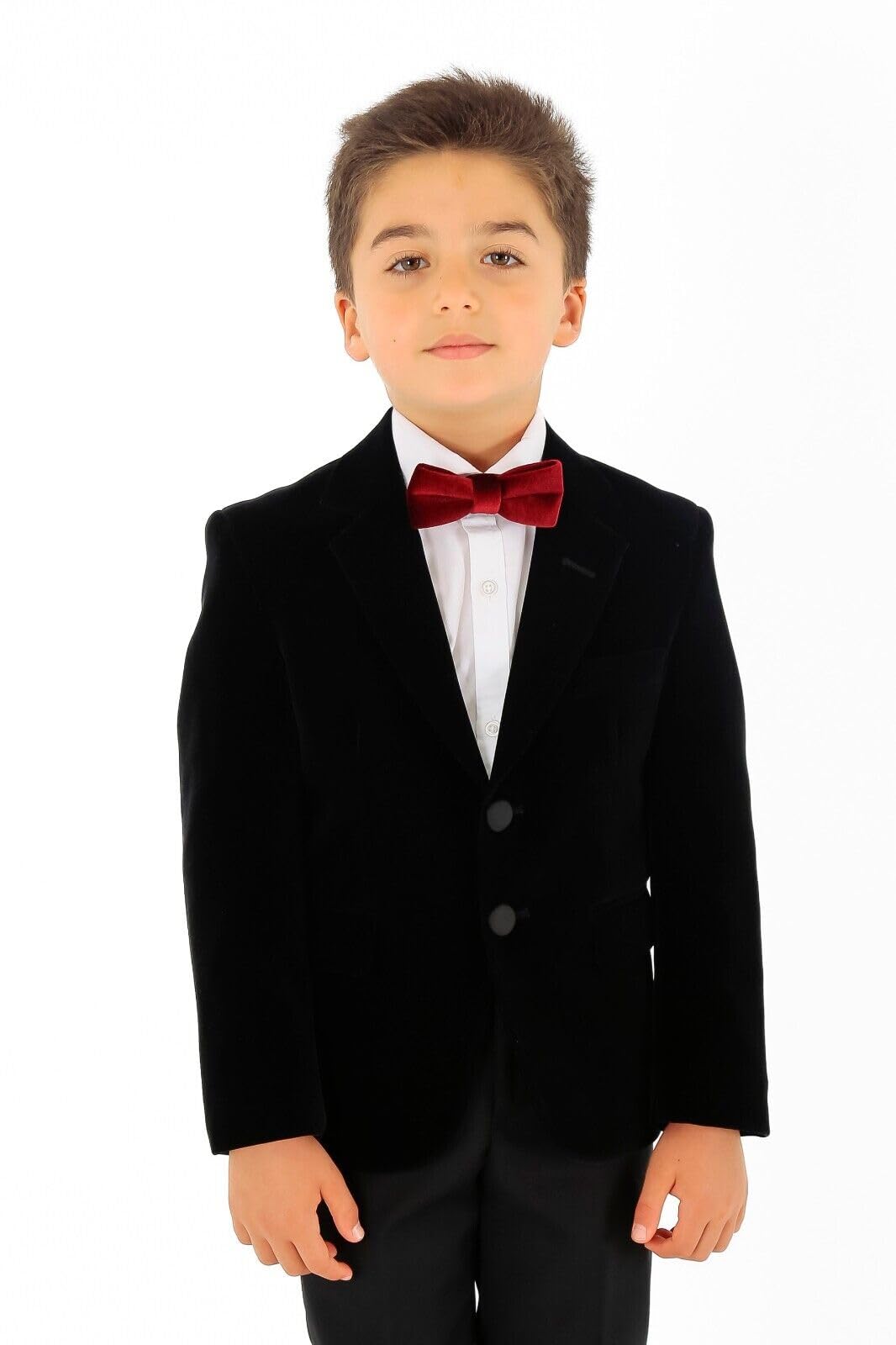 SIRRI Chaqueta de Invierno de Terciopelo para niños, Corte Entallado, Formal, para Boda, Cena, cumpleaños