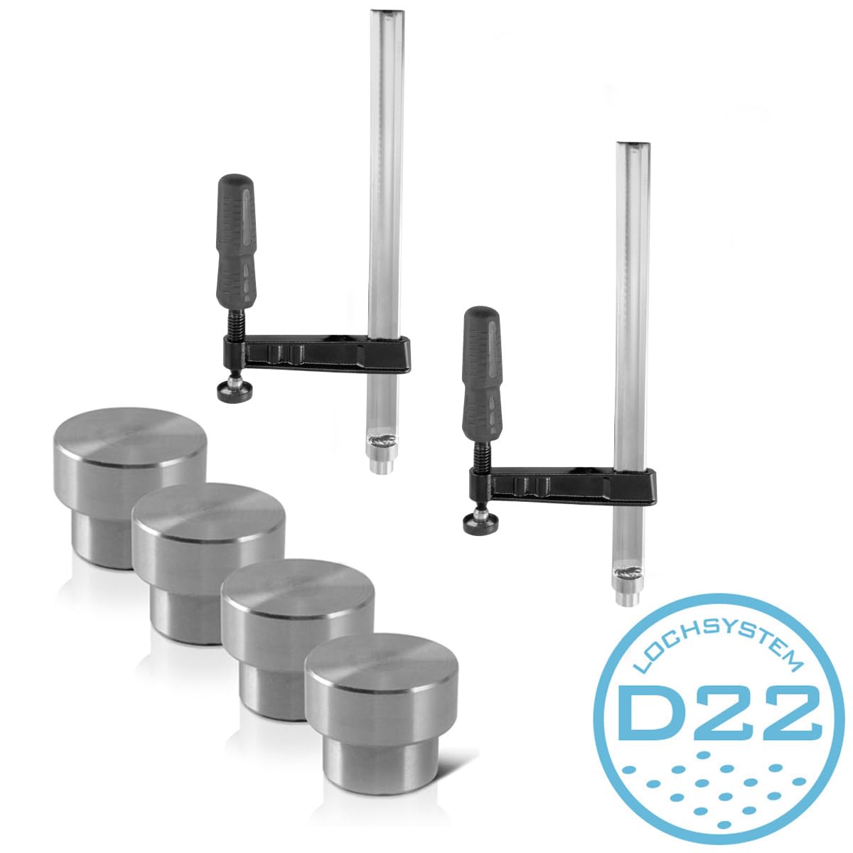 Serre-joint Pour Table De Soudage STAHLWERK - 80 X 300 Mm, Compatible Trous 22 Mm, Tige Nickelée