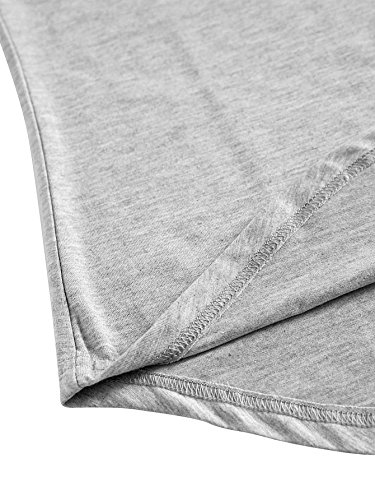 Romwe Women's Long Sleeve Top Casual Floral Print T-Shirt Tee Grey XL