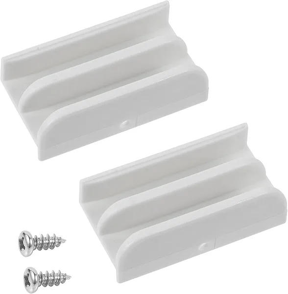 M6219 Sliding Shower Door Bottom Track (2-Piece Set, White) 1/2-inch Channel, Suitable for Glass Shower Doors no Thicker Than 7/16 inch