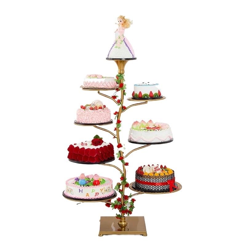El soporte for pasteles creativo de hierro forjado de estilo europeo tiene seis capas, ocho capas, diez capas y varias capas de boda.