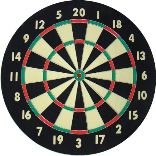 Accudart 2-in-1 Starlite Quality-Bound Paper Dartboard Game Set with Six Included Brass Darts , Black