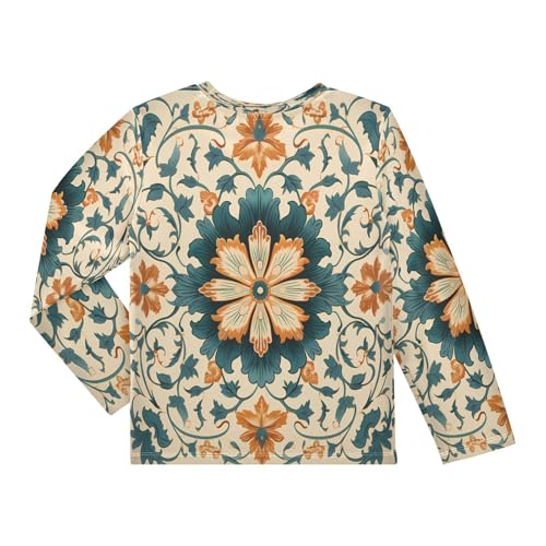 Boys Rash Guard Swim Shirt Long Sleeve UPF+ 50 Sun Shirts Quick Dry Shirt Floral Bohemia for Toddler Kids2