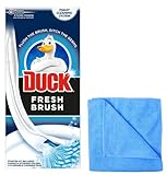 Toilet Duck Fresh Brush with Holder-Toilet Bowl Cleaner Starter Kit [1 Handle + 4 Refills]- with Microfibre Cleaning Cloth - Image 1