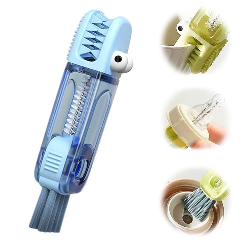 Image of 3 in 1 Cup Lid Cleaning Brush, 2024 New Portable Crevice Cleaning Brush Set for Baby Bottle Gap Tight Spaces Cup, Multifunctional Cleaning Brush Cup Lid Cleaner