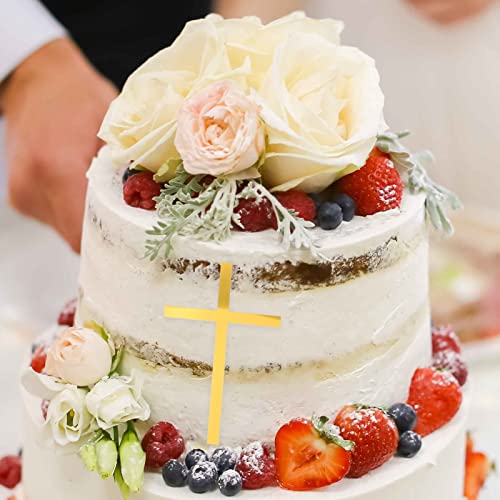 Gadpiparty 10 Pçs Topos De Bolo Cruzados Acrílico Decorações De Bolo De Batismo Pegas De Cupcake De