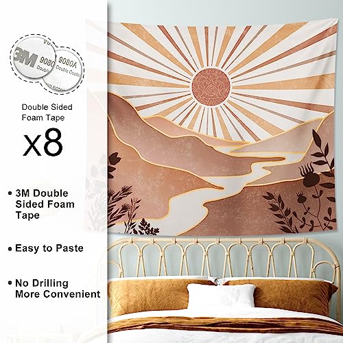 Tphihpt Bohemian Tapestry Mountain Tapestry Sun Tapestry Vintage Tapestry Aesthetic Tapestry For Living Room Bedroom 70.9X92.5 Inch #TOP2