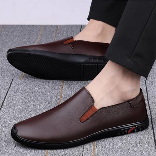 Dress Oxford Formal Shoes for Men's Italian Leather Uniform Slip On Plain Toe Classic Business Party Wedding Heel Non Slip Anti-Slip Low Top Rubber Sole Casual3