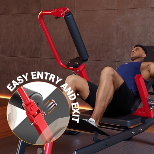 Hip Thrust Machine, 900LBS Capacity Plate-Loaded Glute Bridge Machine with Weight Holder Adjustable Footboard, Heavy Duty Butt Exercise Equipment for Glute Muscles Building and Butt Shaping