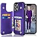 Tekcoo Minimalist Wallet Case for iPhone 13 Pro (6.1 inch) 2021 Premium PU Leather ID Cash Credit Card Holder Slots Magnetic Closure Kickstand Folio Flip Slim Protective Cover [Purple]