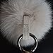Valpeak 5'' Fox Fur Pom Pom Keychain Fur Ball Fluffy Fur Keychain Pom Pom (Beige)
