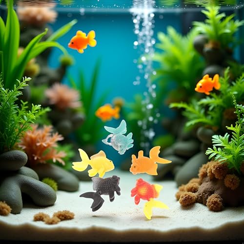 Image of 5 Pcs Lifelike Reusable Plastic Artificial Moving Floating Fishes Ornament Decorations for Aquarium Fish Tank Pet Supplies (Random Color)