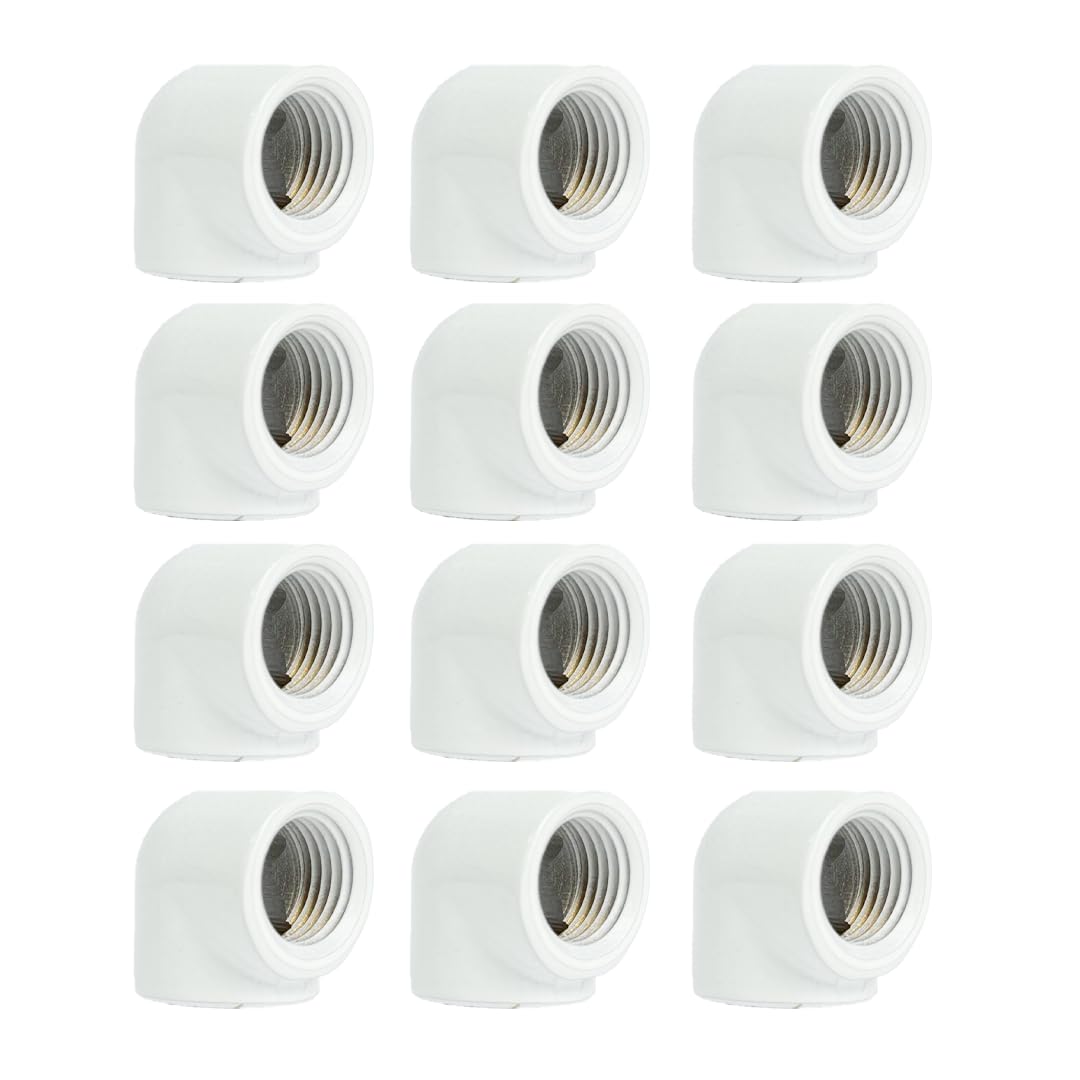 Dracaena.io 12-Pack G1/4 90° Elbow Fitting, M-F, White, Brass Water Cooling