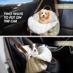 ClevaHome Siège de voiture pour petit chien & Transporteur de voyages & Lit pour animaux de compagnie, intérieur souple pour les chiens jusqu'à 10lbs, Élégant Pet Travel Tote pour usage intérieur et extérieur