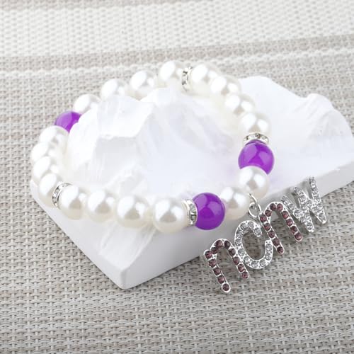 CHOORO Purple and White Beads Bracelet Sisterhood Sorority Jewelry for Women4