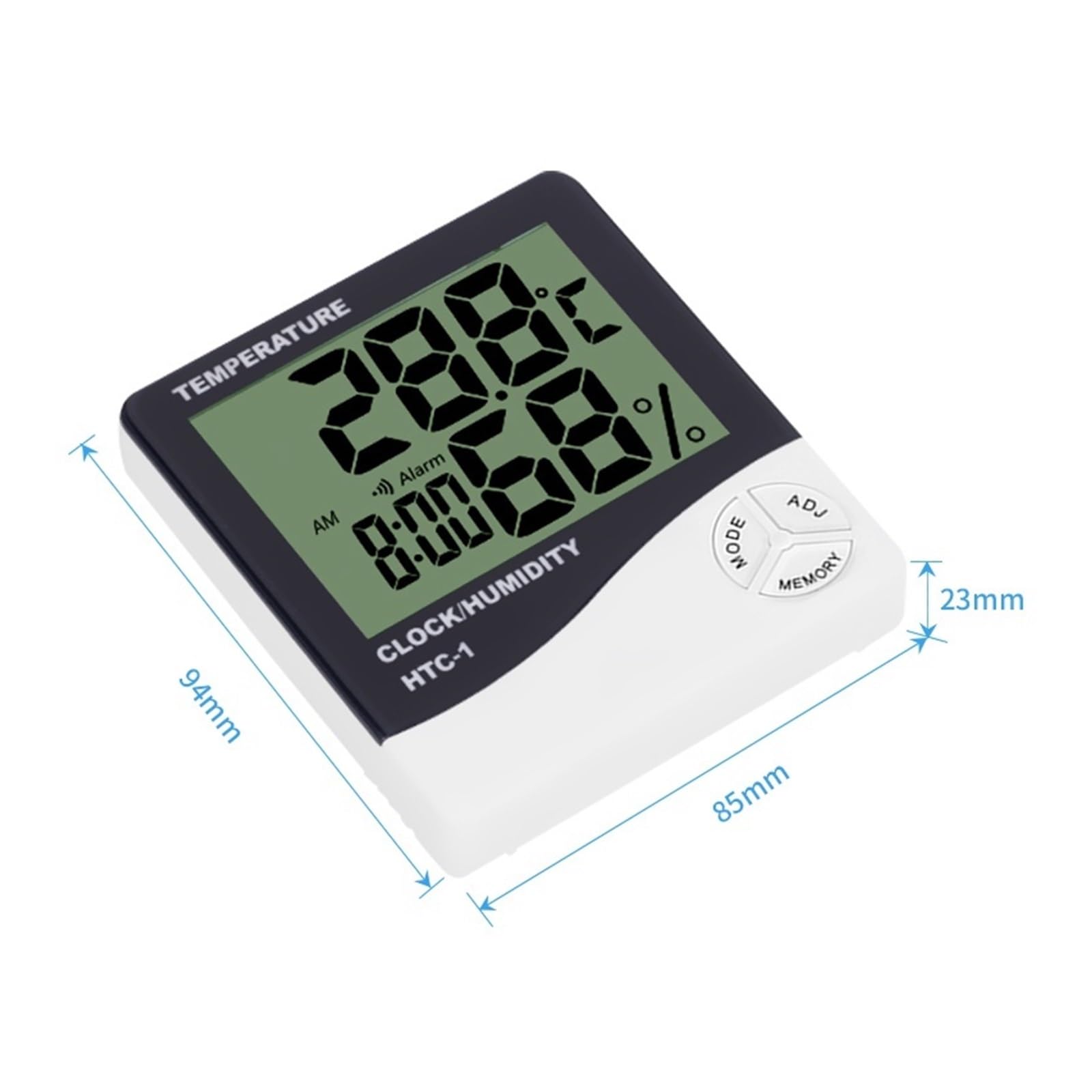 Termoigrometro LCD Digitale misuratore di Temperatura e umidità igrografo termometro Interno ed Esterno casa Stazione Meteo Orologio