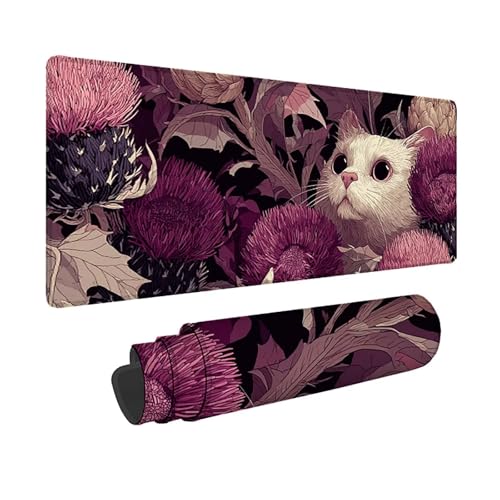 Tapis de souris chat violet XXL une idée cadeau originale et utile pour passionné de PC