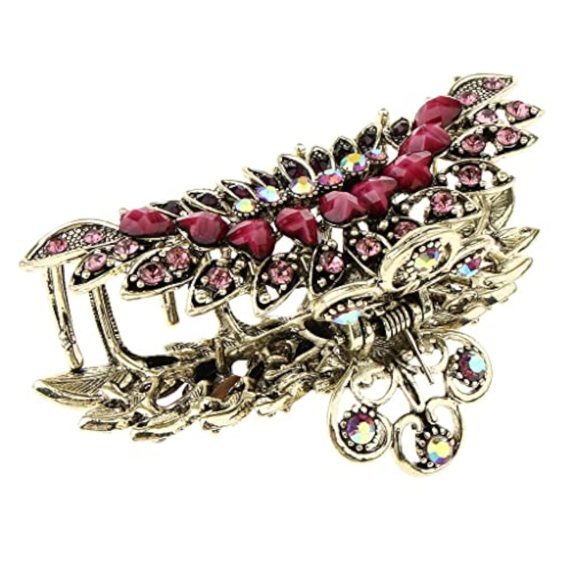Women's Large Rhinestone Crystal Hair Claw Clip, Purple