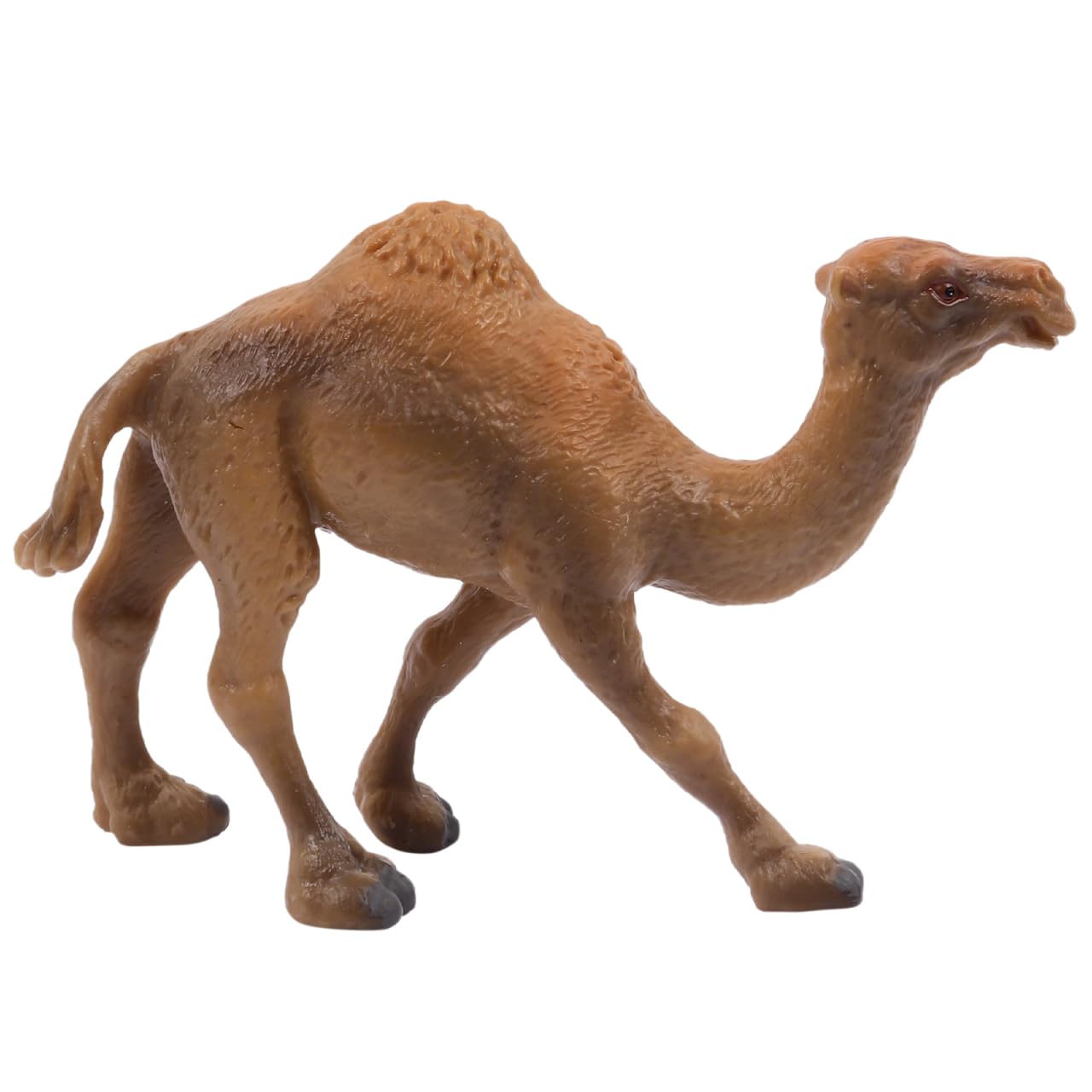 Kisangel 4.33 Inch Khaki Camel Figurine - Simulation Wildlife Animal Toy for Kids, Desert Diorama Decor, Nativity Set Adornment