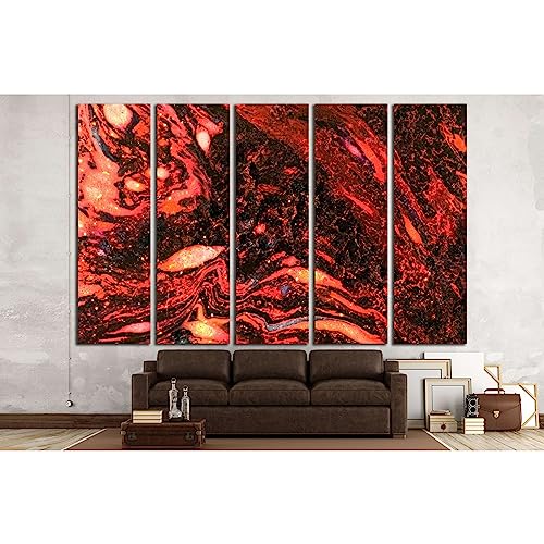 Toile ZELLART magma résout le vide mural grand format 5 panneaux
