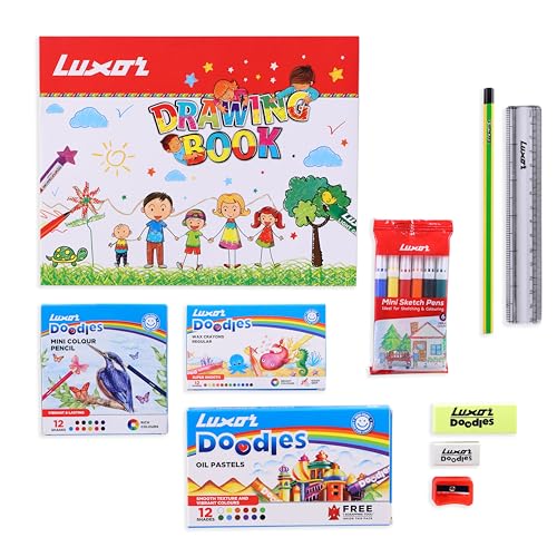 Image of Luxor Doodles Artistic Kit, Perfect Value Pack, Kit For Creative Minds, Ideal Gift Option, 10 Different Items