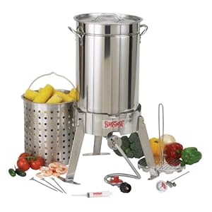 Bayou Classic 1175 30-Quart Stainless Steel Turkey Fryer Kit with Perforated Basket